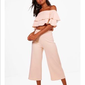 Blush Culotte Crop Top Set